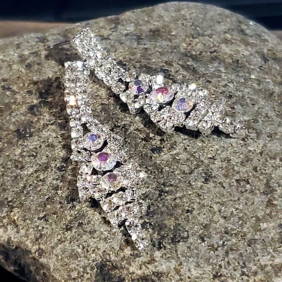 Retro Glam European Lady Di Style Austrian Crystal Earrings - Picture 6 of 10